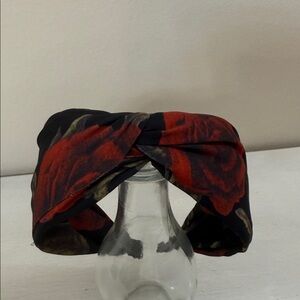 Hand Made Floral Red and Black Headband